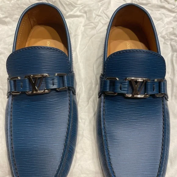 New mens Louis Vuitton blue loafers size Us